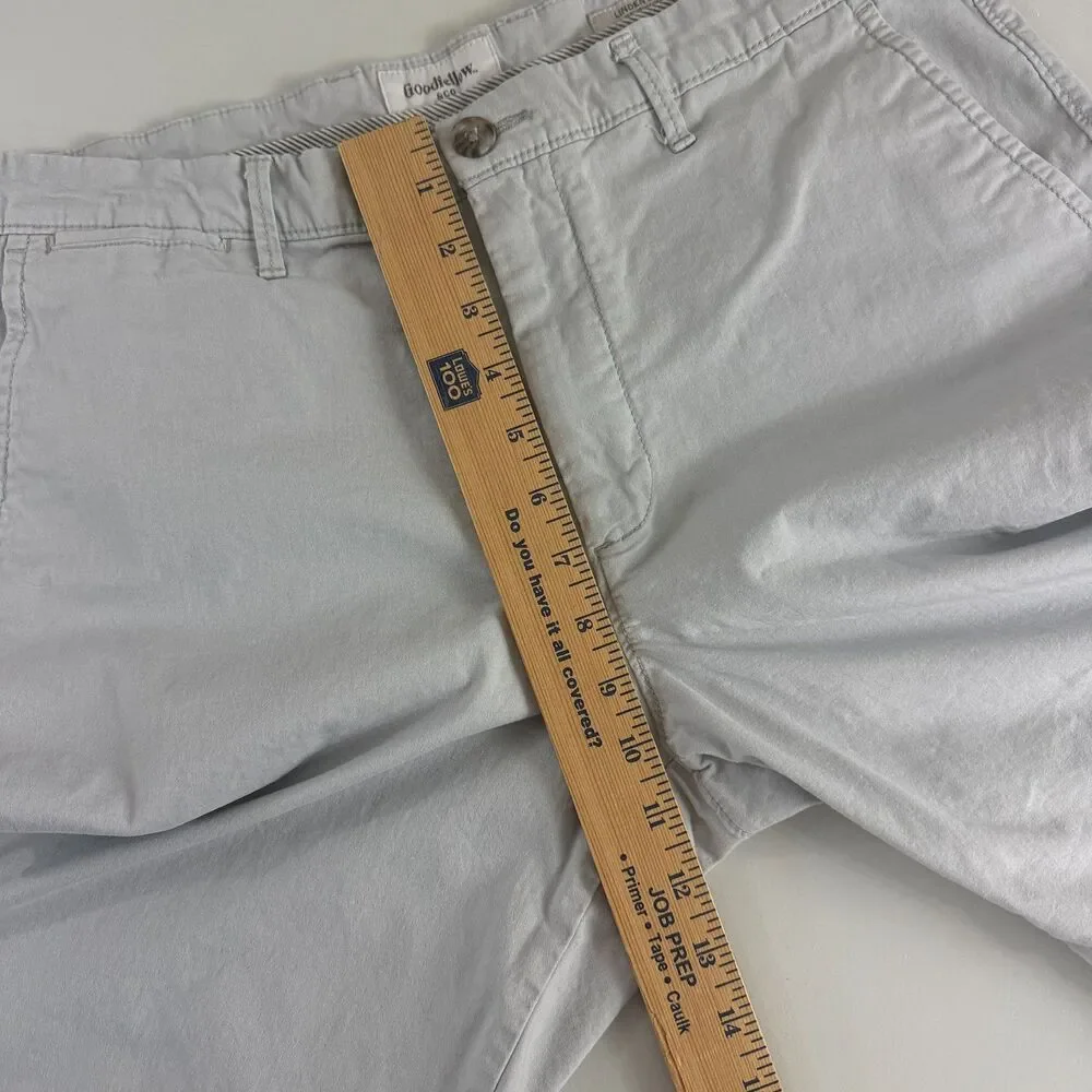 Goodfellow & Co Linden Shorts Men's 32 Gray Chino Stretch Flat Front